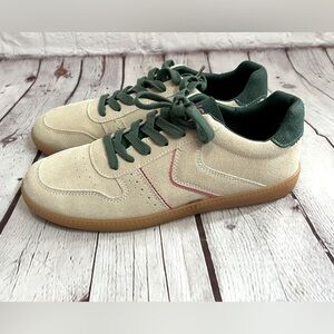 Tan, pink,‎ green, basic sneaker